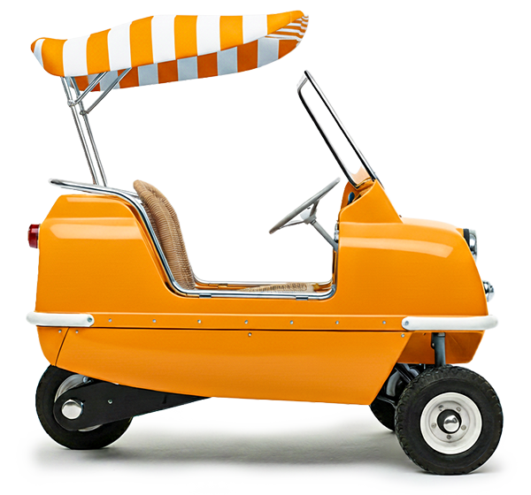 Peel P50 Jolly Beach Car Coral Orange Side View